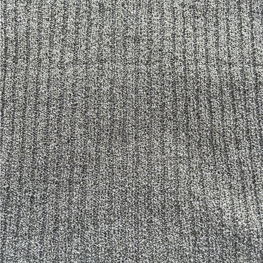 POL Gray Ribbed Knit Short Sleeve Top Casual Soft Stretch Tee - Picture 4 of 4